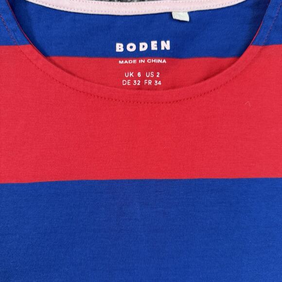 Boden Bea Long Sleeve Breton Women’s Top Red Blue Long Sleeve Size 2 US 6 UK - Picture 4 of 7